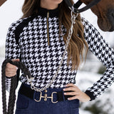 Novella Equestrian 'The Juri' Houndstooth Mid - Weight Riding Shirt - Novella Equestrian - Equiluxe Tack