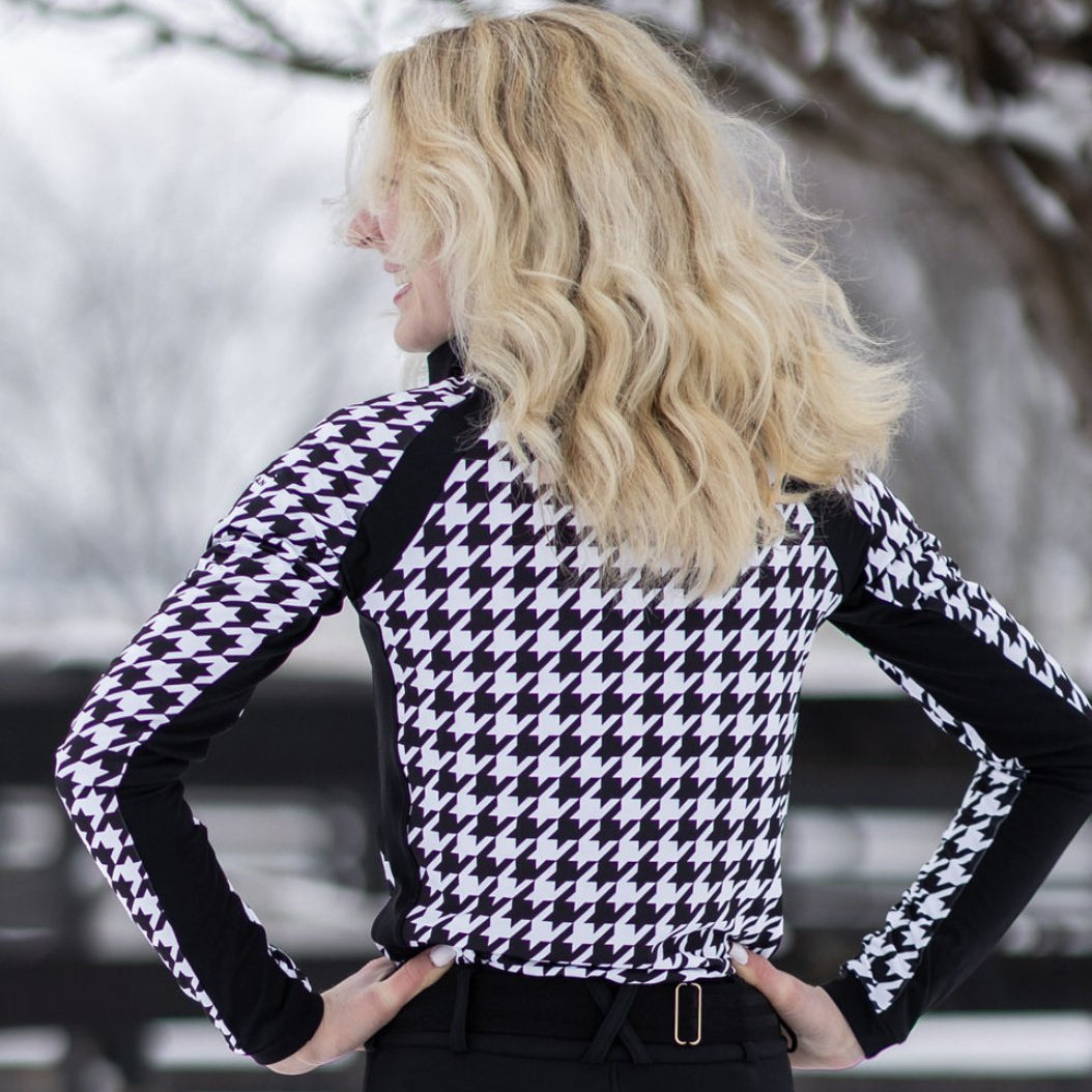 Novella Equestrian 'The Juri' Houndstooth Mid - Weight Riding Shirt - Novella Equestrian - Equiluxe Tack