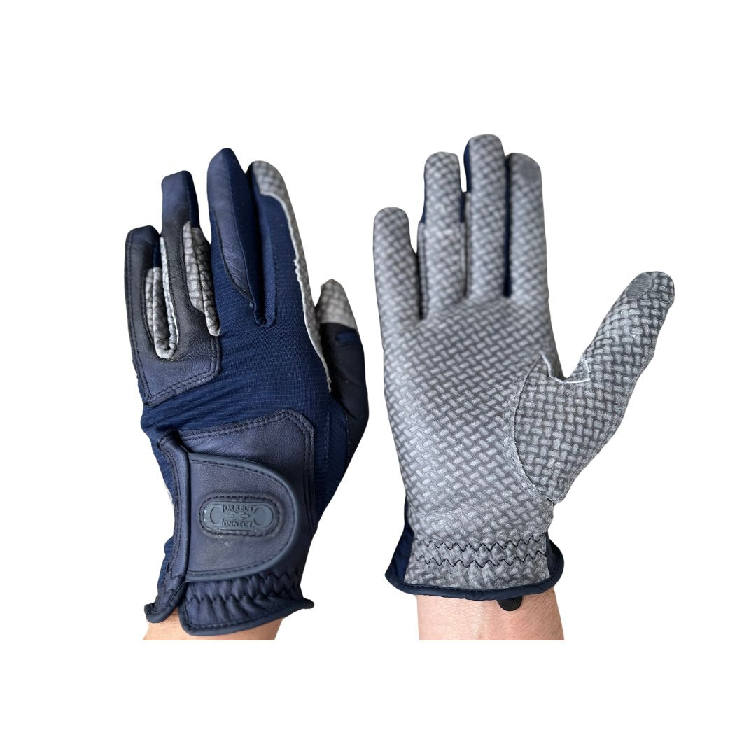 Oil - Tac Coppertech Leather Premium Riding Glove in Navy - CorrectConnect - Equiluxe Tack