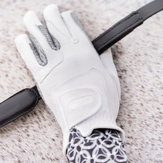 Oil - Tac Coppertech Leather Premium Riding Glove in White - CorrectConnect - Equiluxe Tack