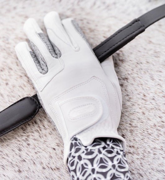 Oil - Tac Coppertech Leather Premium Riding Glove in White - CorrectConnect - Equiluxe Tack