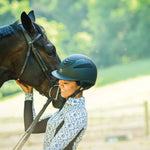 One K™ Defender Rose Gold Stripe Helmet - Equiluxe Tack