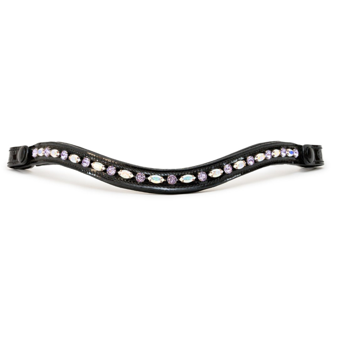 Paris Navette Crystal Patent Midline Browband - AB & Light Amethyst - Halter Ego® - Equiluxe Tack