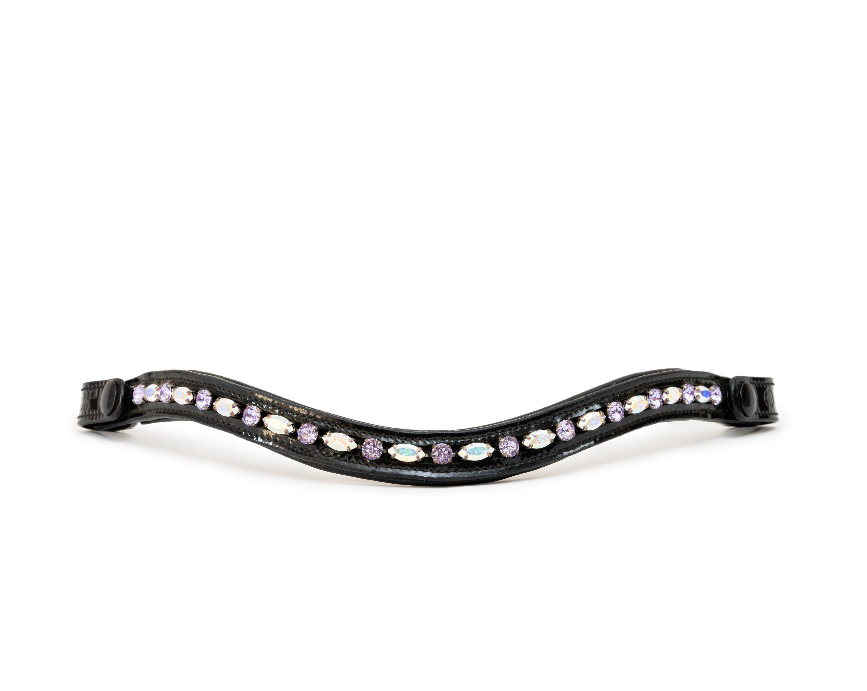 Paris Navette Crystal Patent Midline Browband - AB & Light Amethyst - Halter Ego® - Equiluxe Tack