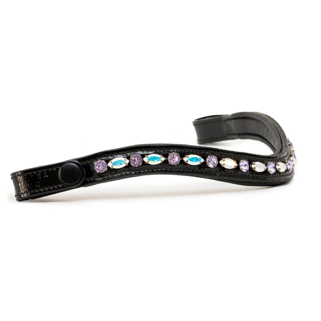 Paris Navette Crystal Patent Midline Browband - AB & Light Amethyst - Halter Ego® - Equiluxe Tack