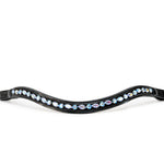 Paris Navette Crystal Patent Midline Browband - Light Sapphire Shimmer - Halter Ego® - Equiluxe Tack