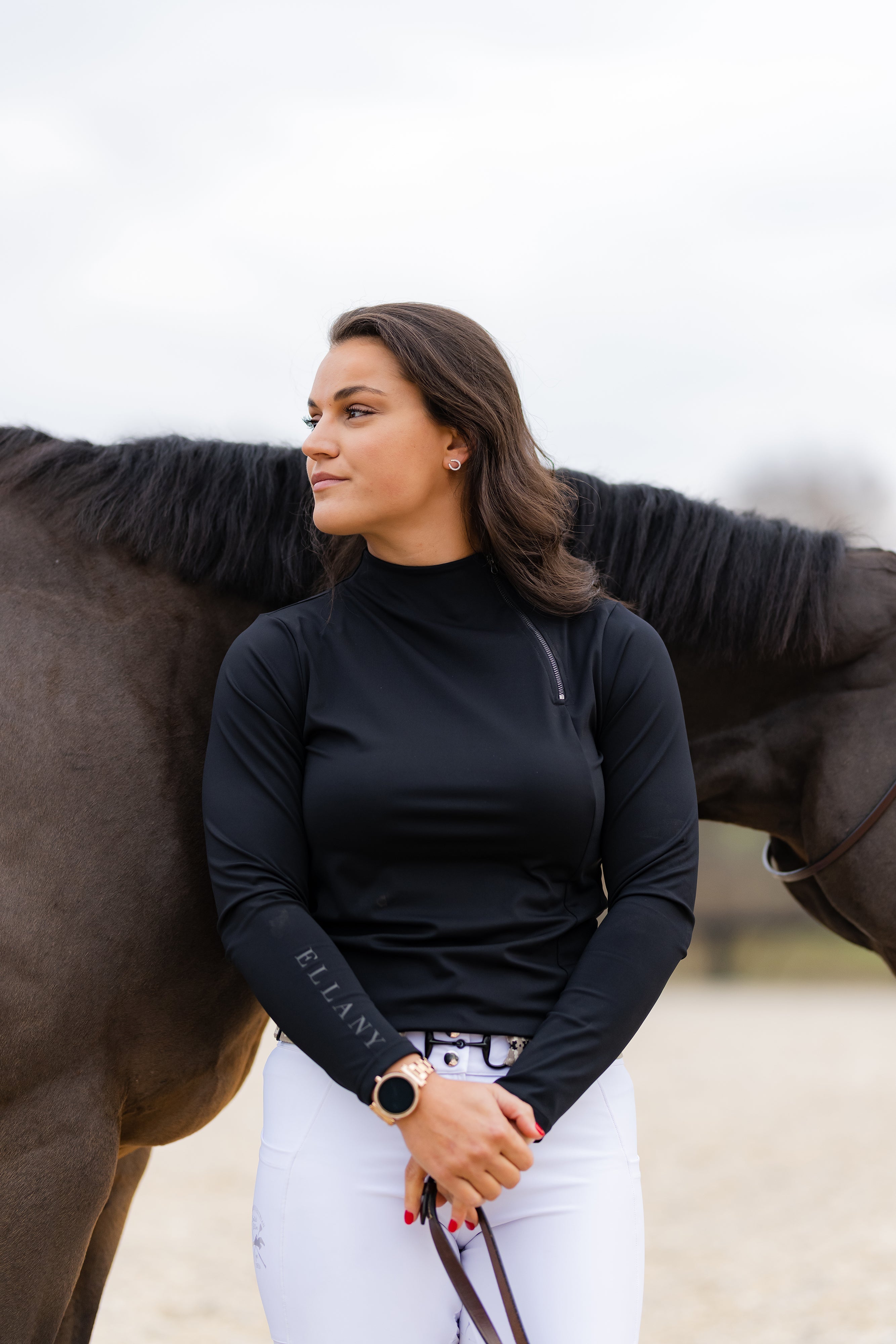 Patton Side Zip Pullover - Black - Ellany - Equiluxe Tack