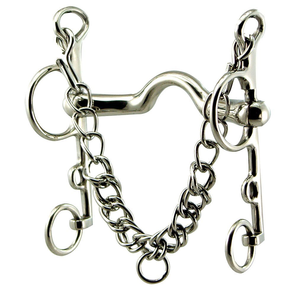 Pelham Stainless Steel Medium Port Bit with Slider Cheeks 5" - Equiluxe Tack - Equiluxe Tack