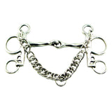 Pelham Stainless Steel Slow Twisted Mouth 5" Bit with 4" Cheeks and Curb Chain - Equiluxe Tack - Equiluxe Tack