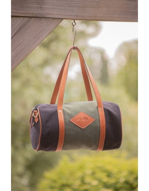 Pénélope Canvas Bowl Bag Medium Model - Khaki & Black - Pénélope - Equiluxe Tack