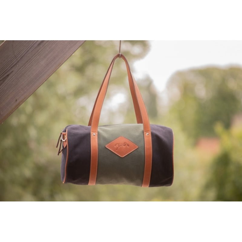 Pénélope Canvas Bowl Bag Medium Model - Khaki & Black - Pénélope - Equiluxe Tack