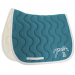 Pénélope Classic Point Sellier saddle pad - Peacock Blue & White - Pénélope - Equiluxe Tack