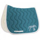 Pénélope Classic Point Sellier saddle pad - Peacock Blue & White - Pénélope - Equiluxe Tack