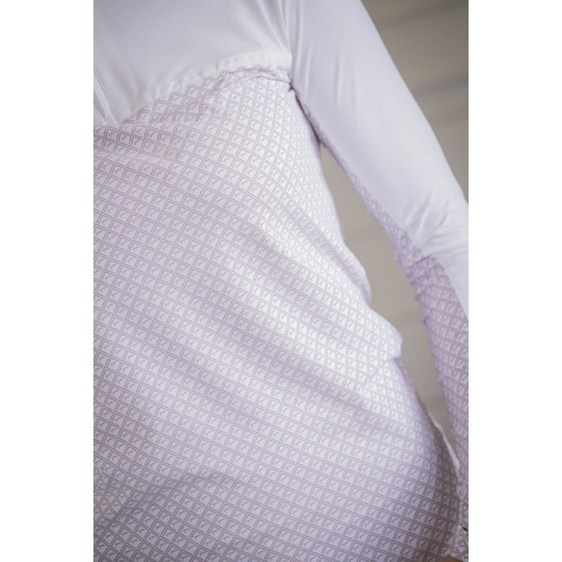 Pénélope Debbie Long - Sleeve Show Polo Shirt - White & Pink - Pénélope - Equiluxe Tack