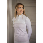 Pénélope Debbie Long - Sleeve Show Polo Shirt - White & Pink - Pénélope - Equiluxe Tack