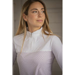 Pénélope Debbie Long - Sleeve Show Polo Shirt - White & Pink - Pénélope - Equiluxe Tack