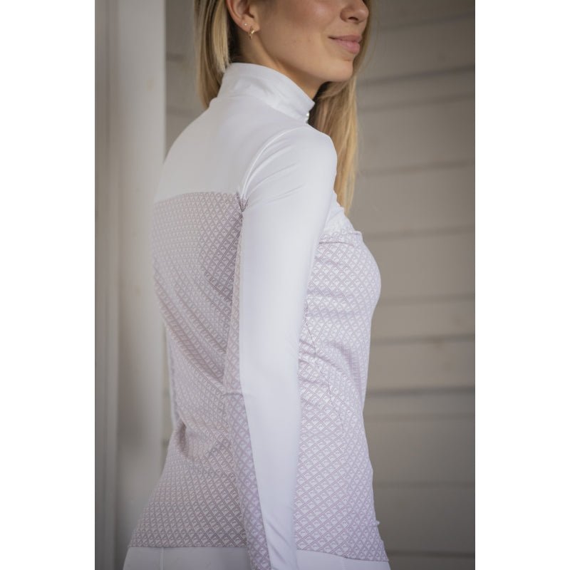 Pénélope Debbie Long - Sleeve Show Polo Shirt - White & Pink - Pénélope - Equiluxe Tack
