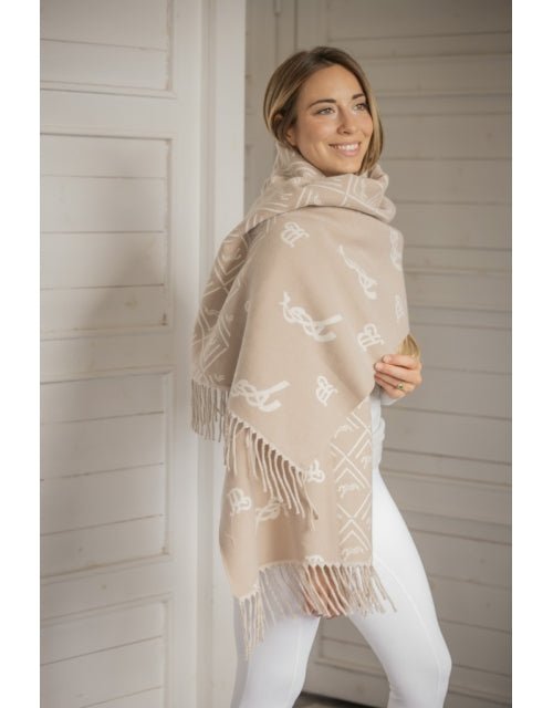 Penelope Lana Scarf - Beige & Ecru - Pénélope - Equiluxe Tack