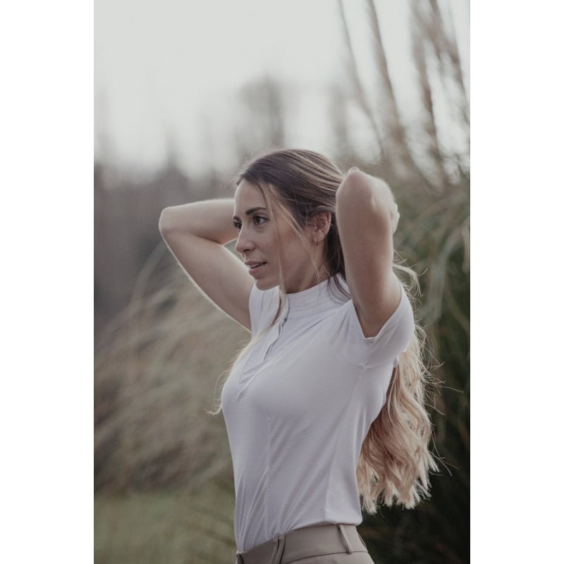 Pénélope Las Honey Short - sleeved Show Polo Shirt - White - Pénélope - Equiluxe Tack