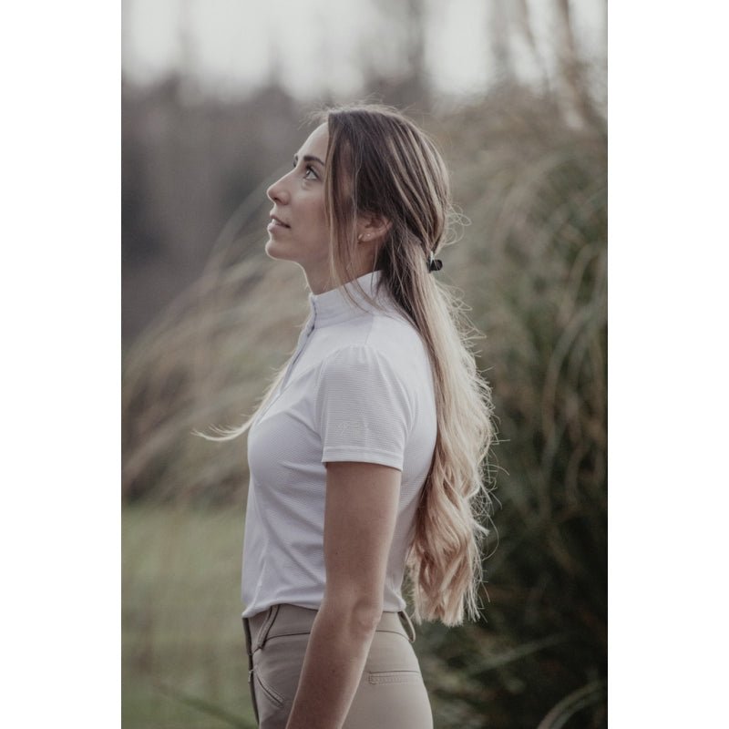Pénélope Las Honey Short - sleeved Show Polo Shirt - White - Pénélope - Equiluxe Tack