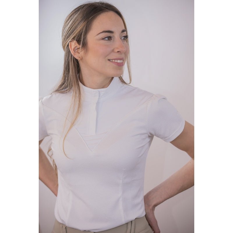 Pénélope Las Honey Short - sleeved Show Polo Shirt - White - Pénélope - Equiluxe Tack