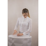 Pénélope Long Sleeve Las Honey Show Polo Shirt - White - Pénélope - Equiluxe Tack