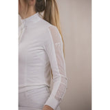 Pénélope Long Sleeve Las Honey Show Polo Shirt - White - Pénélope - Equiluxe Tack
