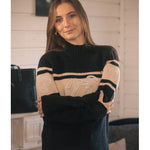 Penelope Noris Pullover Sweater - Black & Camel - Equiluxe Tack
