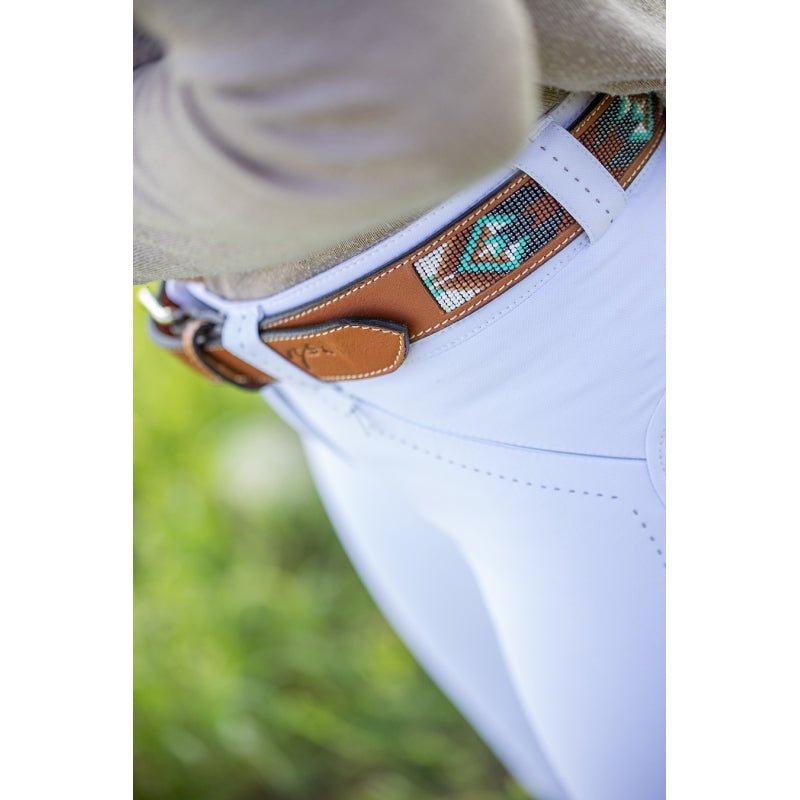 Pénélope Pearl Belt - Brandy & Turquoise - Pénélope - Equiluxe Tack