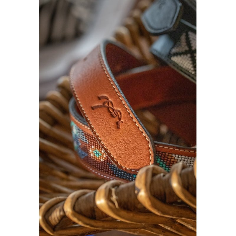 Pénélope Pearl Belt - Brandy & Turquoise - Pénélope - Equiluxe Tack