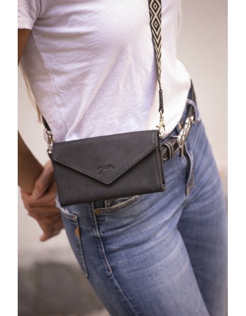 Pénélope Perforated New Phone Pocket - Black - Pénélope - Equiluxe Tack