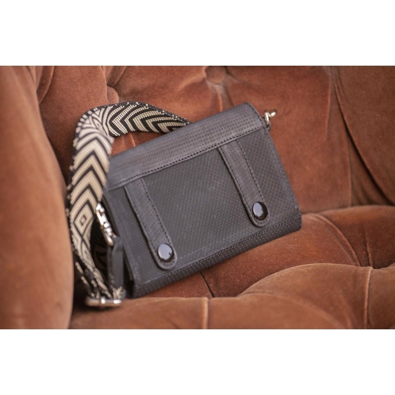 Pénélope Perforated New Phone Pocket - Black - Pénélope - Equiluxe Tack