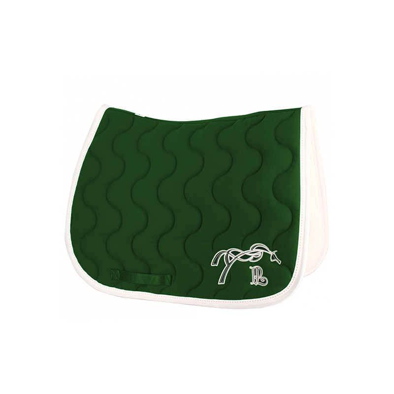 Pénélope Point Sellier Classic Saddle pad - Dark green & white - Pénélope - Equiluxe Tack