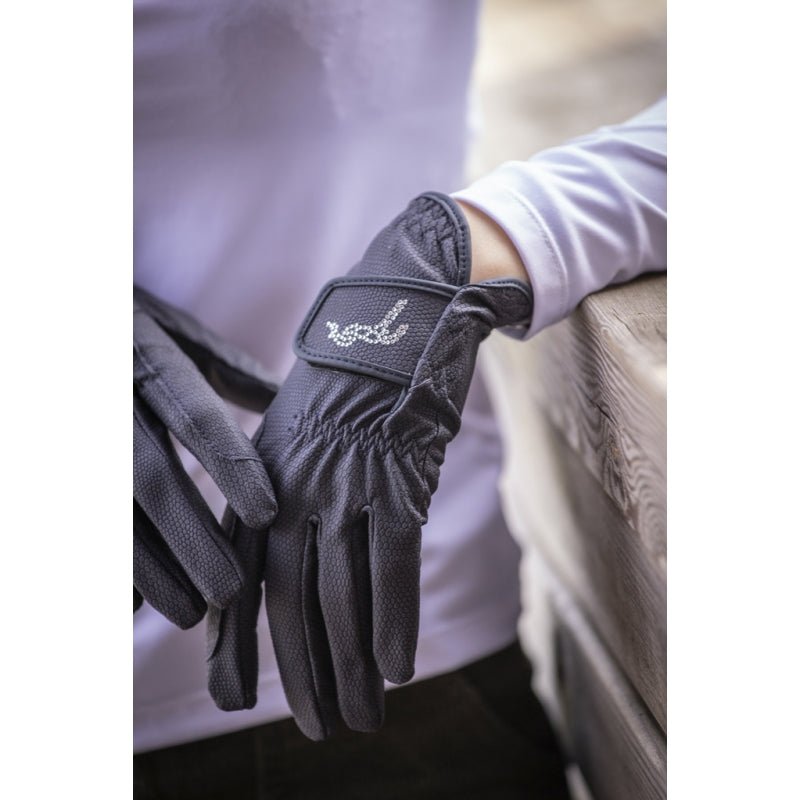 Pénélope Prisma Strass Gloves - Navy - Pénélope - Equiluxe Tack