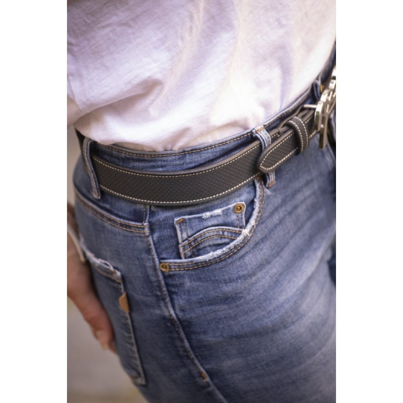 Pénélope Signature Perforated Leather Belt - Black - Pénélope - Equiluxe Tack