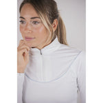 Pénélope Toscane Long - Sleeve Show Polo Shirt - White - Pénélope - Equiluxe Tack