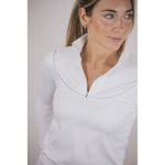 Pénélope Toscane Long - Sleeve Show Polo Shirt - White - Pénélope - Equiluxe Tack