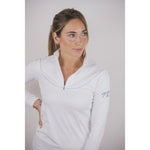 Pénélope Toscane Long - Sleeve Show Polo Shirt - White - Pénélope - Equiluxe Tack