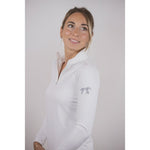 Pénélope Toscane Long - Sleeve Show Polo Shirt - White - Pénélope - Equiluxe Tack