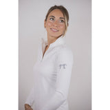 Pénélope Toscane Long - Sleeve Show Polo Shirt - White - Pénélope - Equiluxe Tack