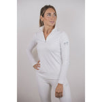 Pénélope Toscane Long - Sleeve Show Polo Shirt - White - Pénélope - Equiluxe Tack