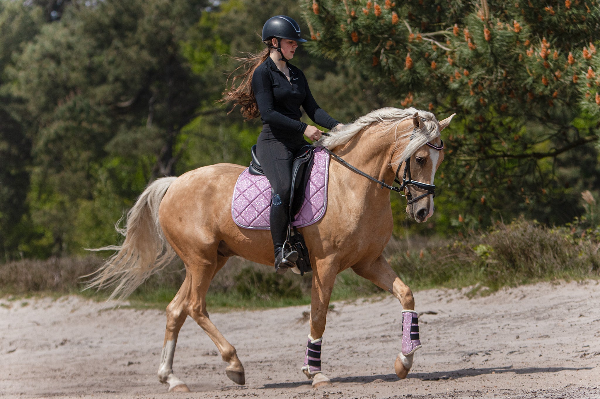 Pink Mist Brushing Boots - Equestroom - Equiluxe Tack