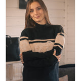Penelope Noris Pullover Sweater - Black & Camel