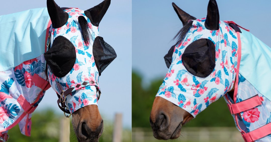 Ponyo Horsewear Flamingo Fly Mask - Ponyo Horsewear - Equiluxe Tack