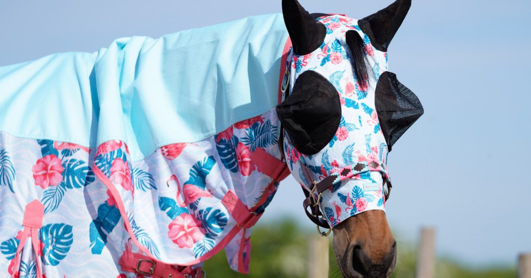 Ponyo Horsewear Flamingo Fly Mask - Ponyo Horsewear - Equiluxe Tack