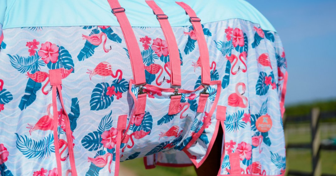 Ponyo Horsewear Flamingo Fly Sheet - 100% UV Protective - Ponyo Horsewear - Equiluxe Tack