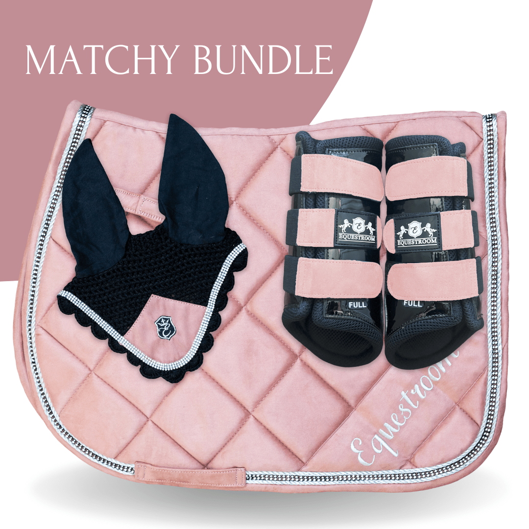 Powder Pink Suede Saddle Pad Set - Equestroom - Equiluxe Tack