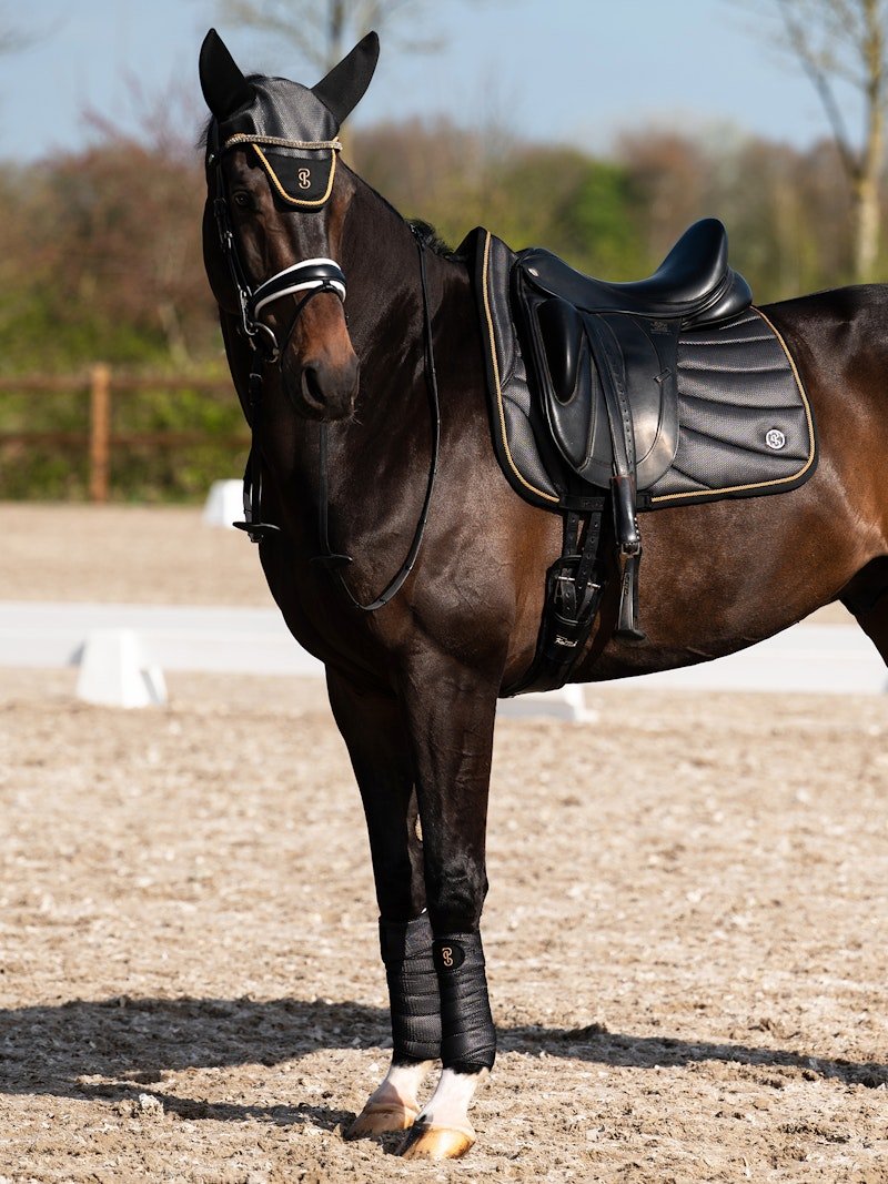 PS of Sweden Airflow Mesh Dressage Saddle Pad - Black - PS of Sweden - Equiluxe Tack