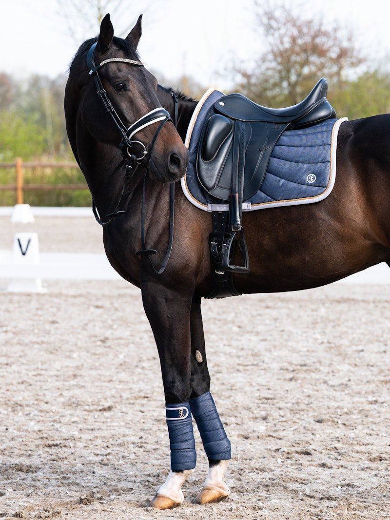 PS of Sweden Airflow Mesh Dressage Saddle Pad - Navy - PS of Sweden - Equiluxe Tack