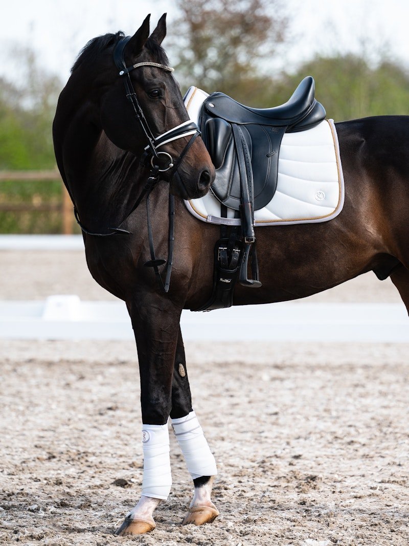 PS of Sweden Airflow Mesh Dressage Saddle Pad - White - PS of Sweden - Equiluxe Tack